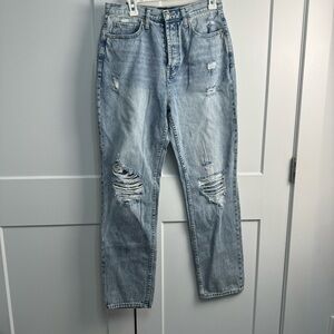 JUICY COUTURE High Rise Light-Wash Destroyed Relaxed JeansJC012-RLXD Size 27 NWT